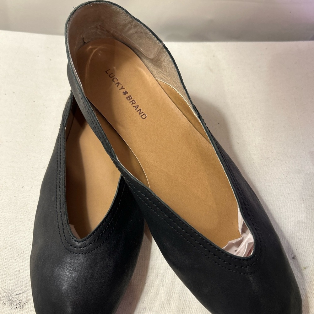 Lucky Brand Women's Black Leather Flats